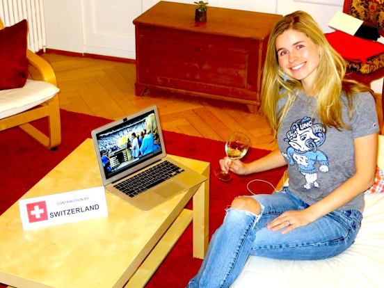 My excitement is not equal to the size of our "TV"...but it'll do. 