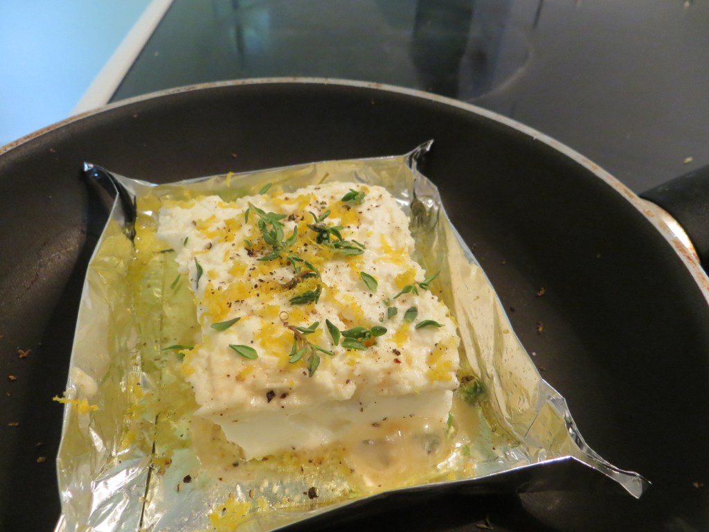 After the feta has been flipped once.