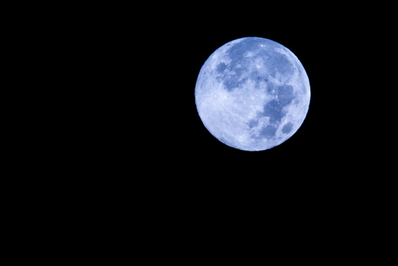 Blue moon over New York City in 2012.